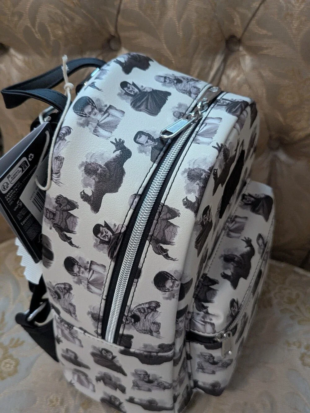 Loungefly Universal Monsters Black & White Monochrome Mini Backpack
